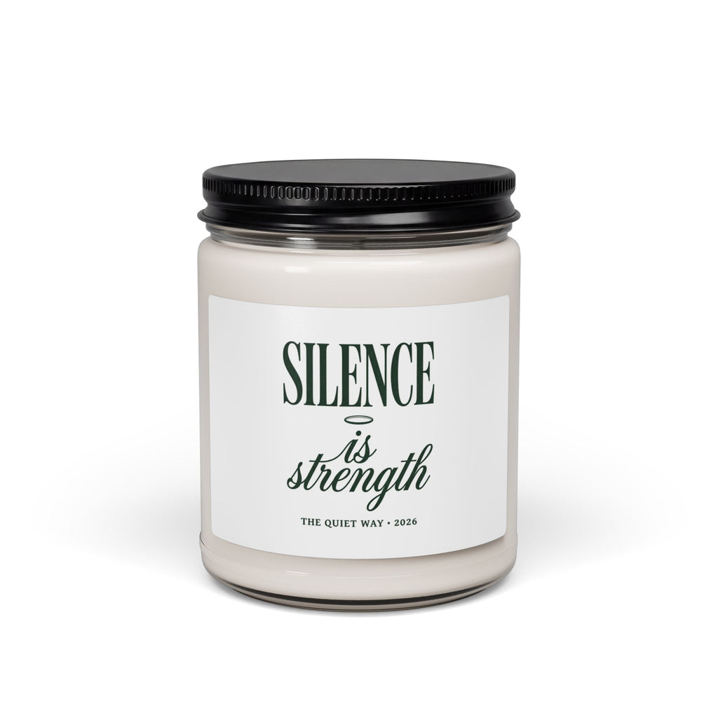 Silence Is Strength Soy Candle, Team Leo Inspired, Minimalist Devotional