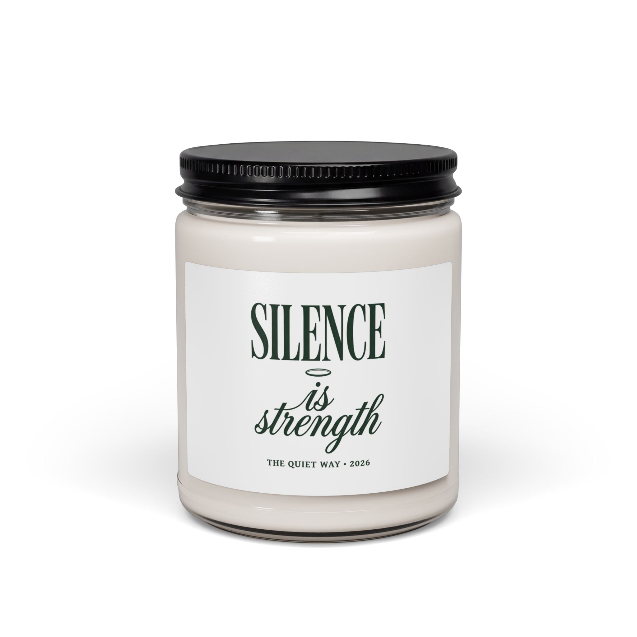 Silence Is Strength Soy Candle, Team Leo Inspired, Minimalist Devotional