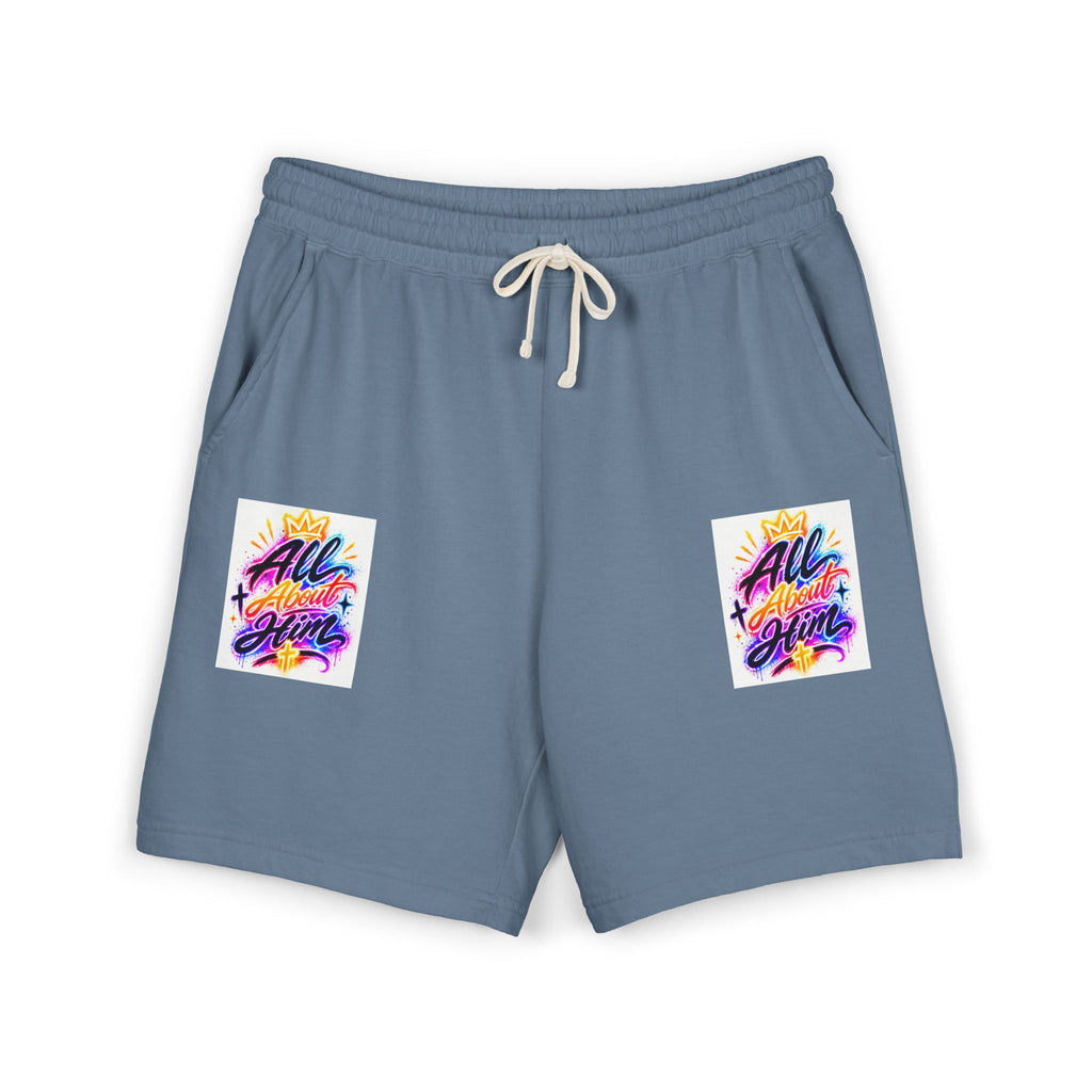 Fleece Sweat Shorts — "All The Time" Colorful Script Lounge Shorts