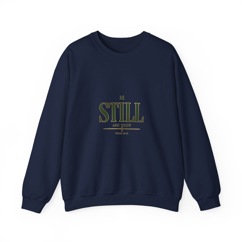 Be Still Scripture Crewneck Sweatshirt | Christian Streetwear, Vintage Wash