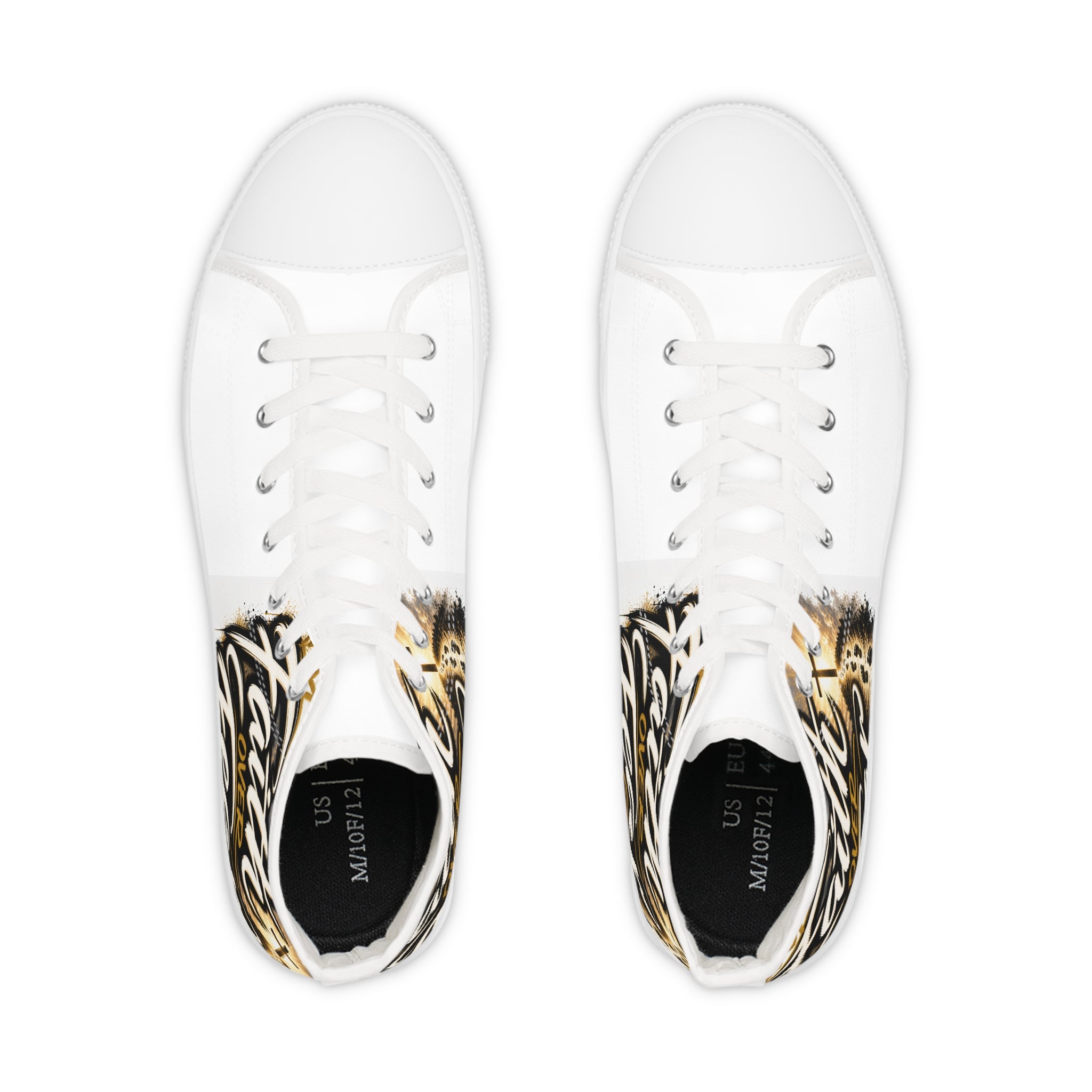 Faith Over Fear High-Top Sneakers — Men's Inspirational Canvas Shoes