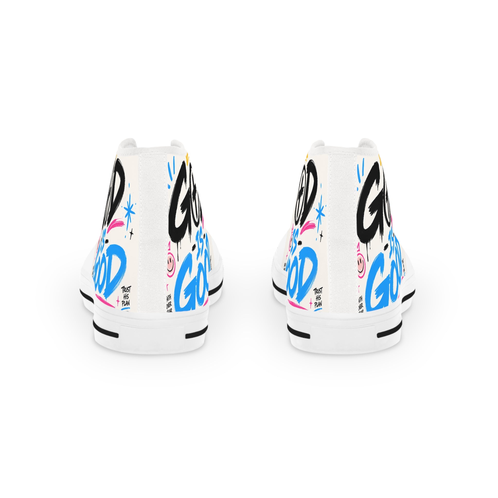High Top Sneakers — 'Good Vibes' Graffiti Streetwear Shoes for Men