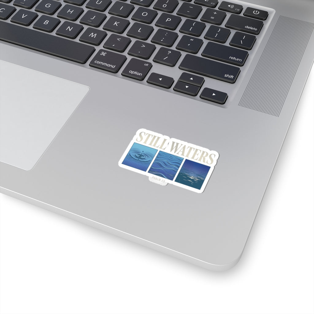 Still Waters Sticker | Christian Streetwear, Psalm 23 faith decal