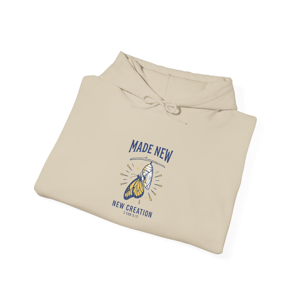 Made New Butterfly Hoodie | Christian Streetwear, Groovy Script