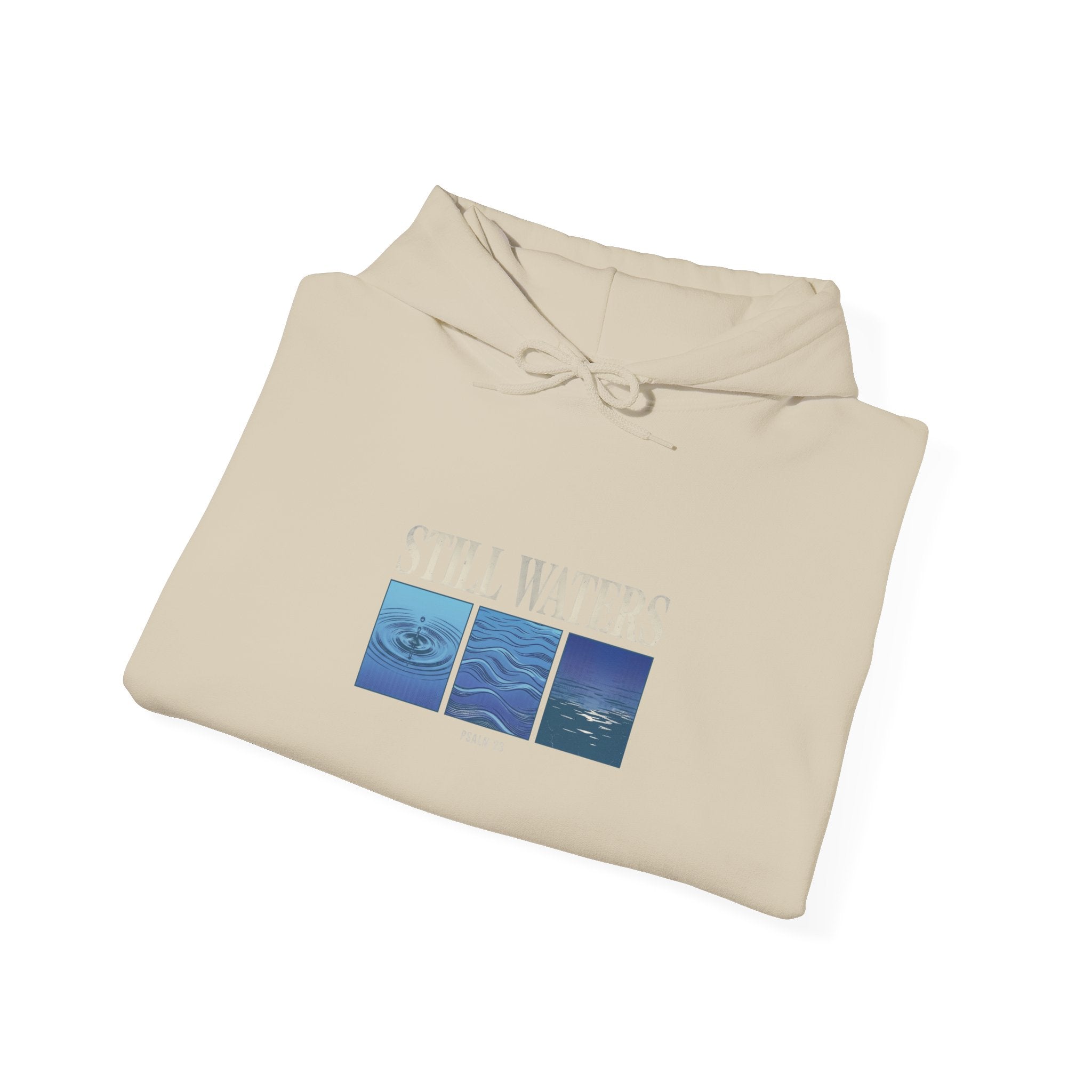 Still Waters Hoodie | Christian streetwear, vintage wash typography