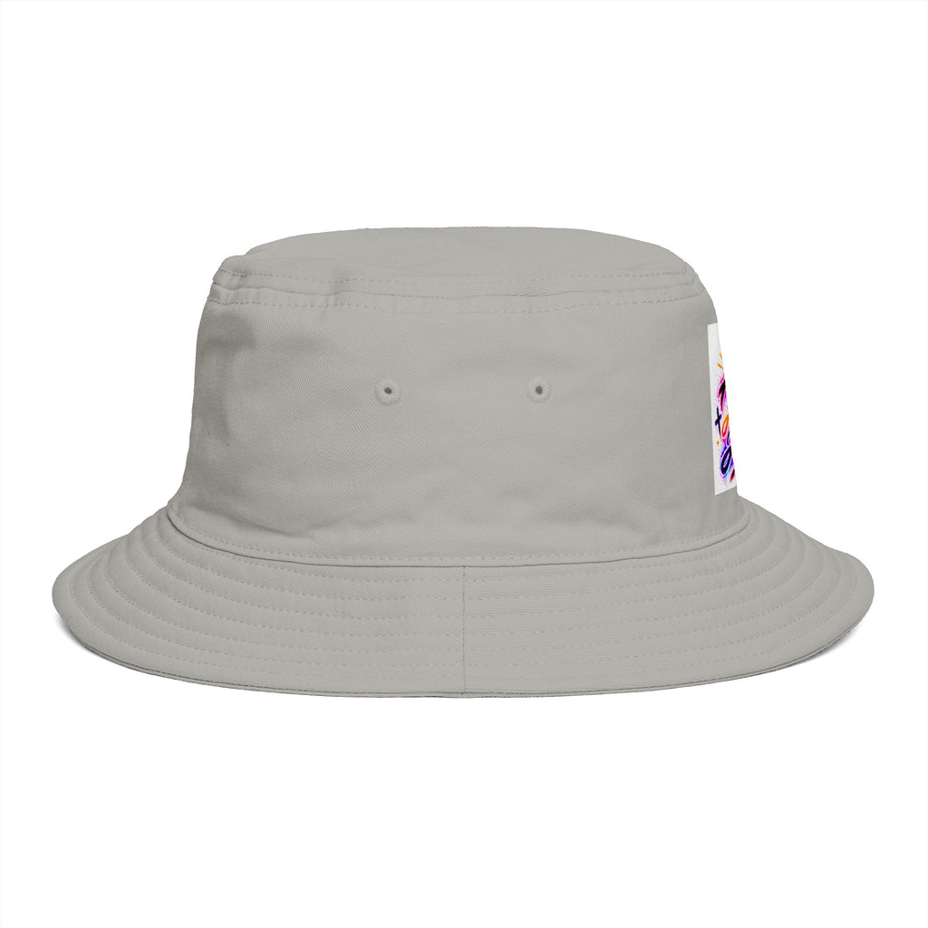 Bucket Hat — Colorful "All Out Vibes" Retro Script Patch