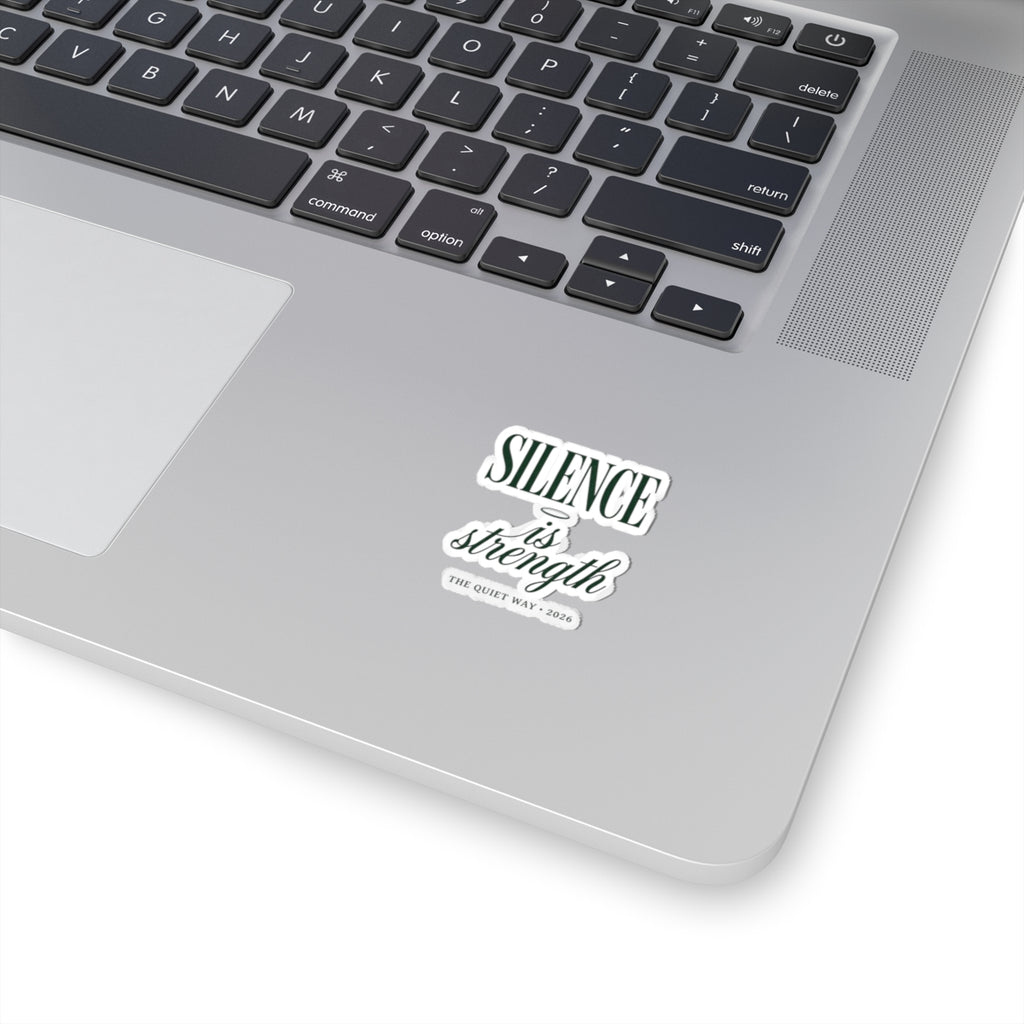 Silence Is Strength sticker | Pope‑coded minimalism, devotional typography