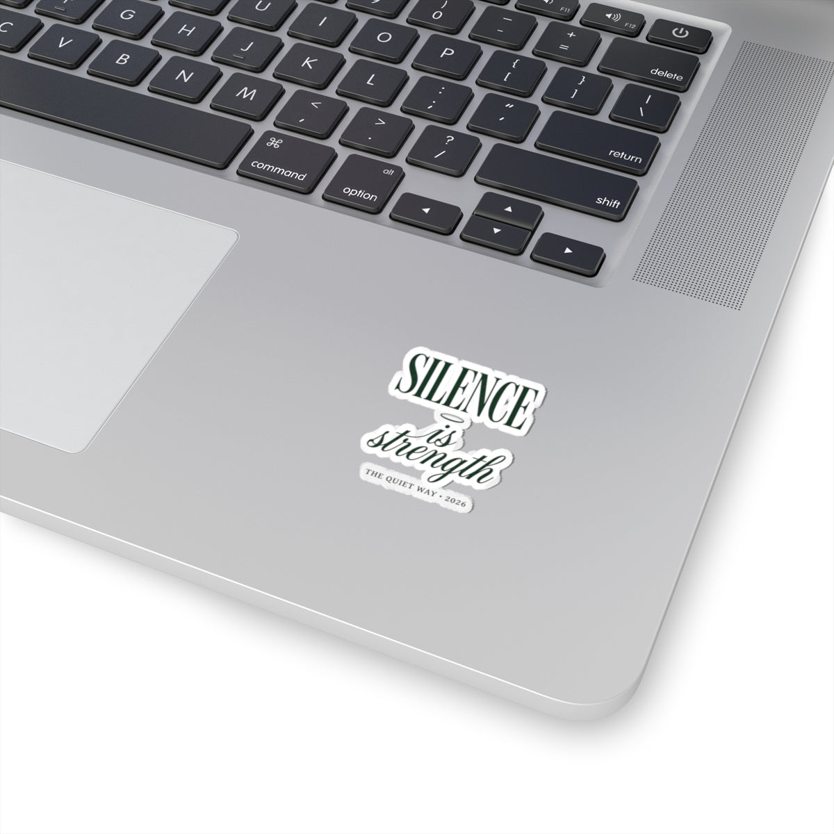 Silence Is Strength sticker | Pope‑coded minimalism, devotional typography