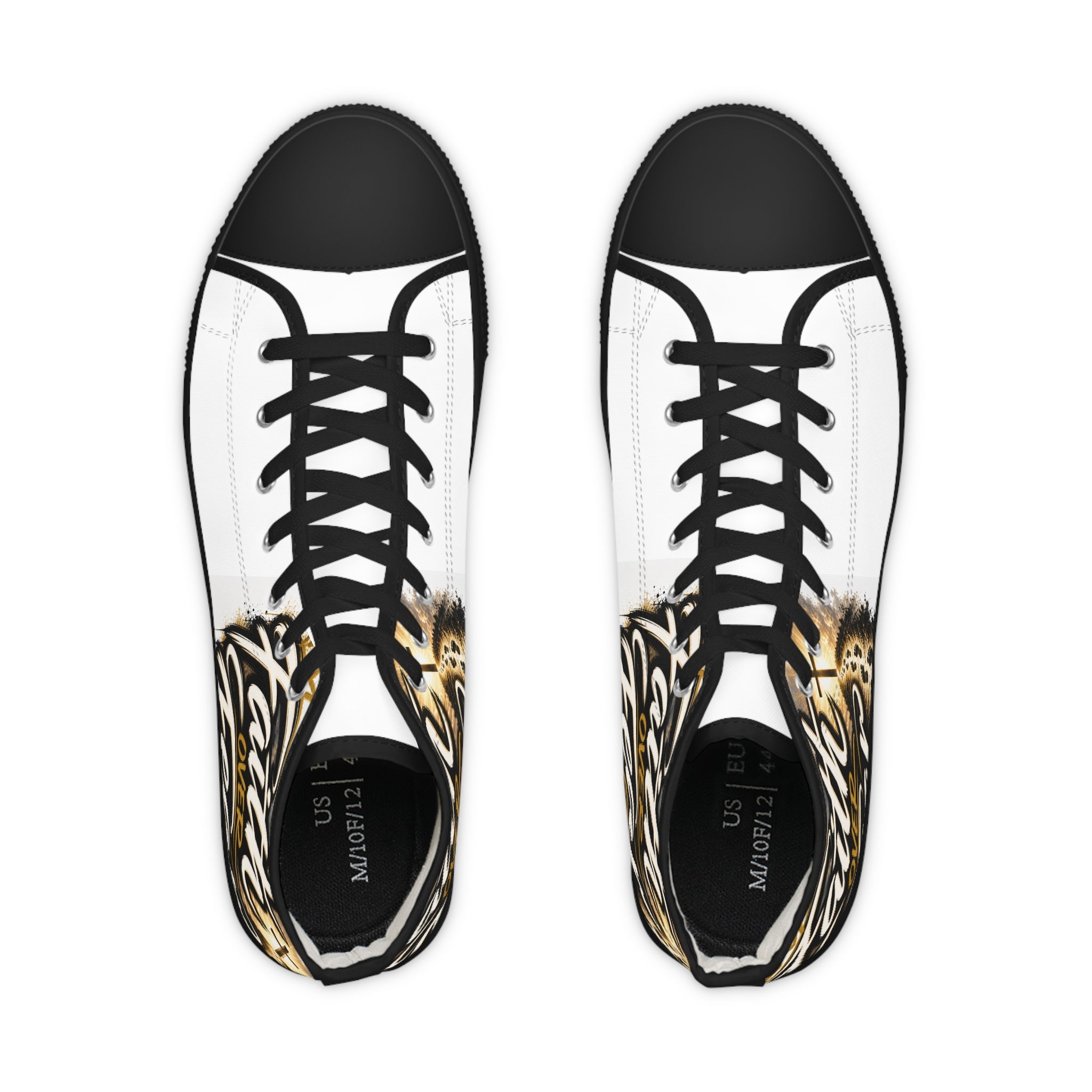 Faith Over Fear High-Top Sneakers — Men's Inspirational Canvas Shoes