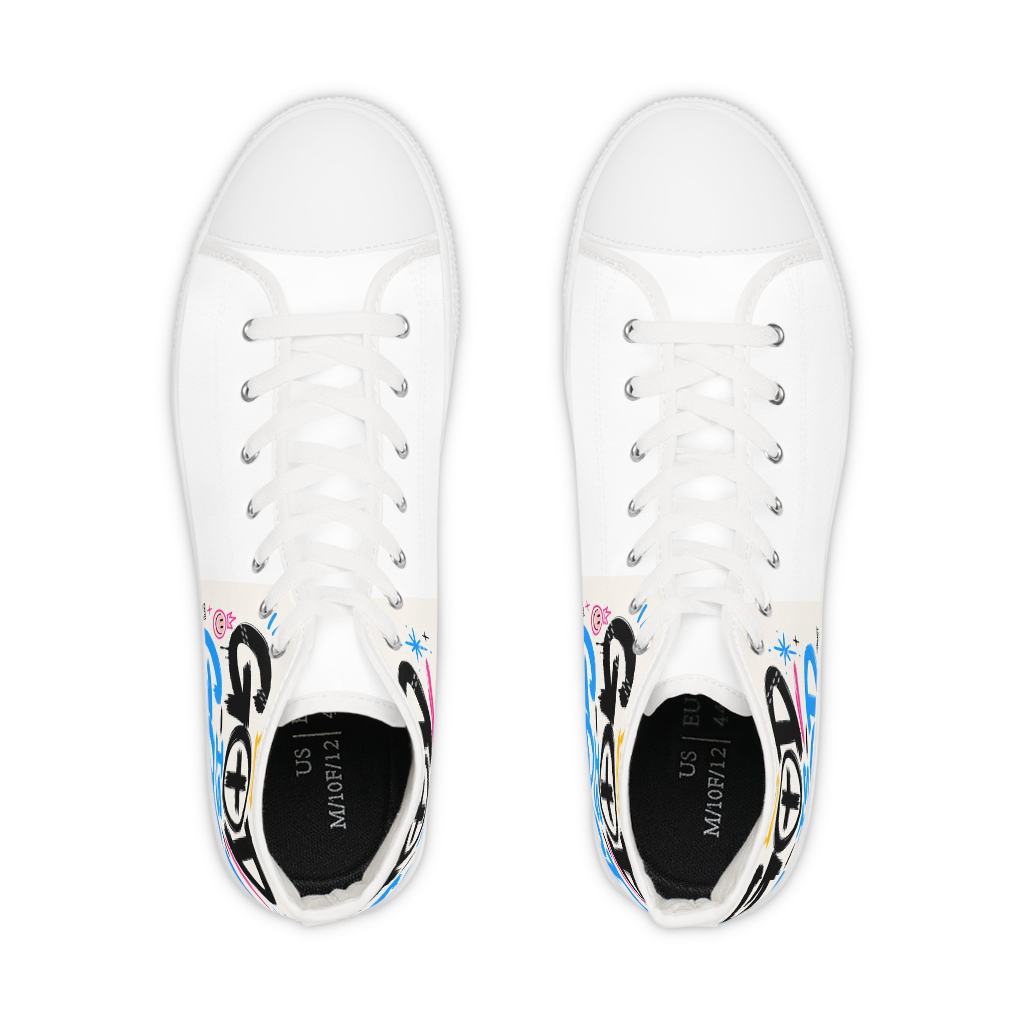 High Top Sneakers — 'Good Vibes' Graffiti Streetwear Shoes for Men