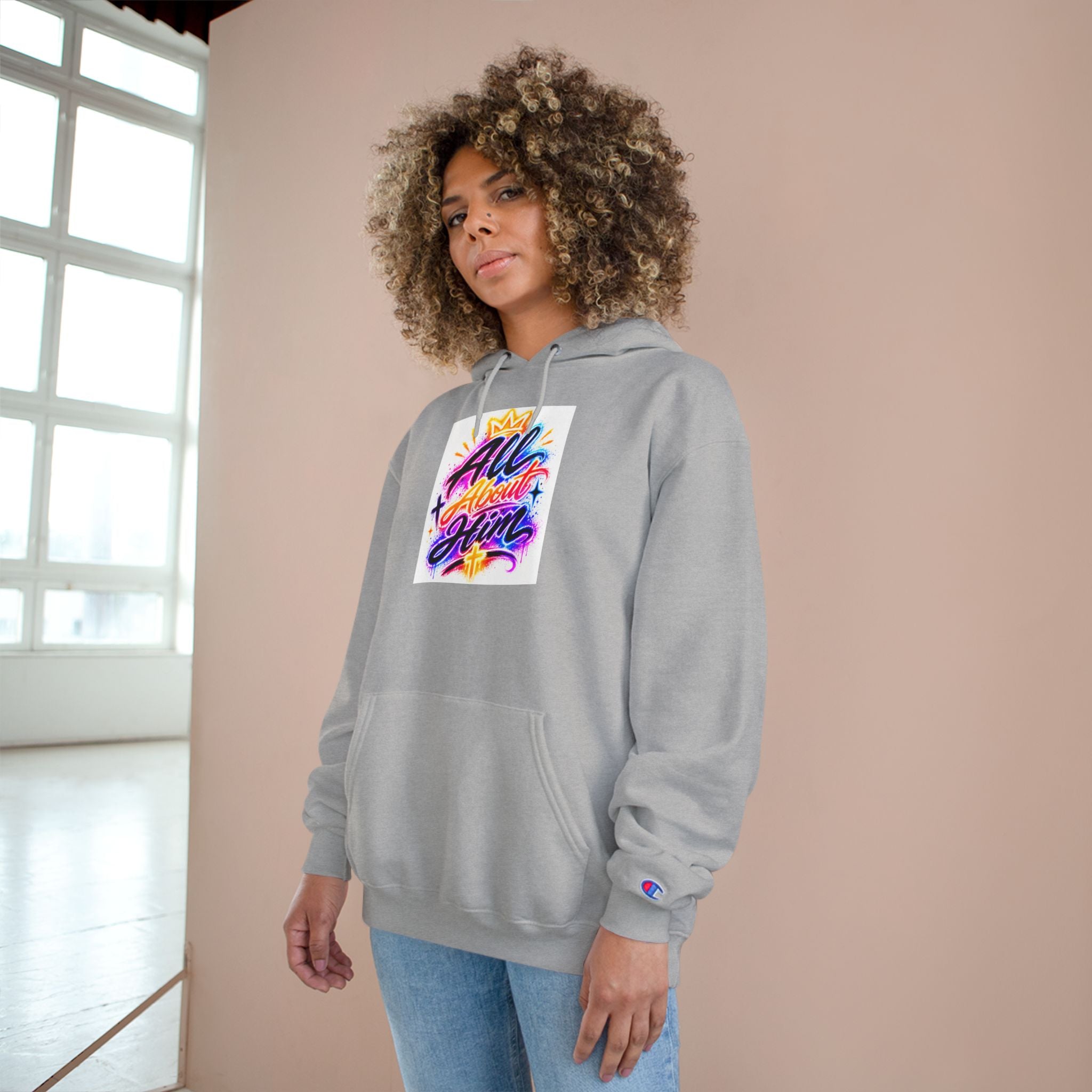 All About Him Hoodie — Christian Faith Graphic Hoodie