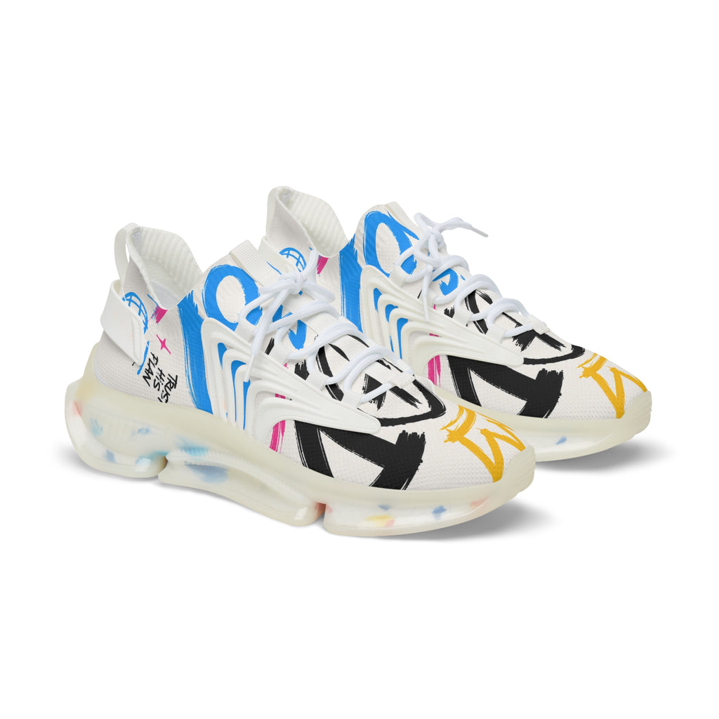 Graffiti-Inspired Mesh Sneakers — Men’s Colorful Athletic Shoes