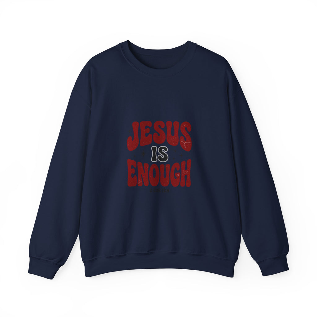 Jesus Is Enough Crewneck Sweatshirt | Christian Streetwear, Groovy Typography