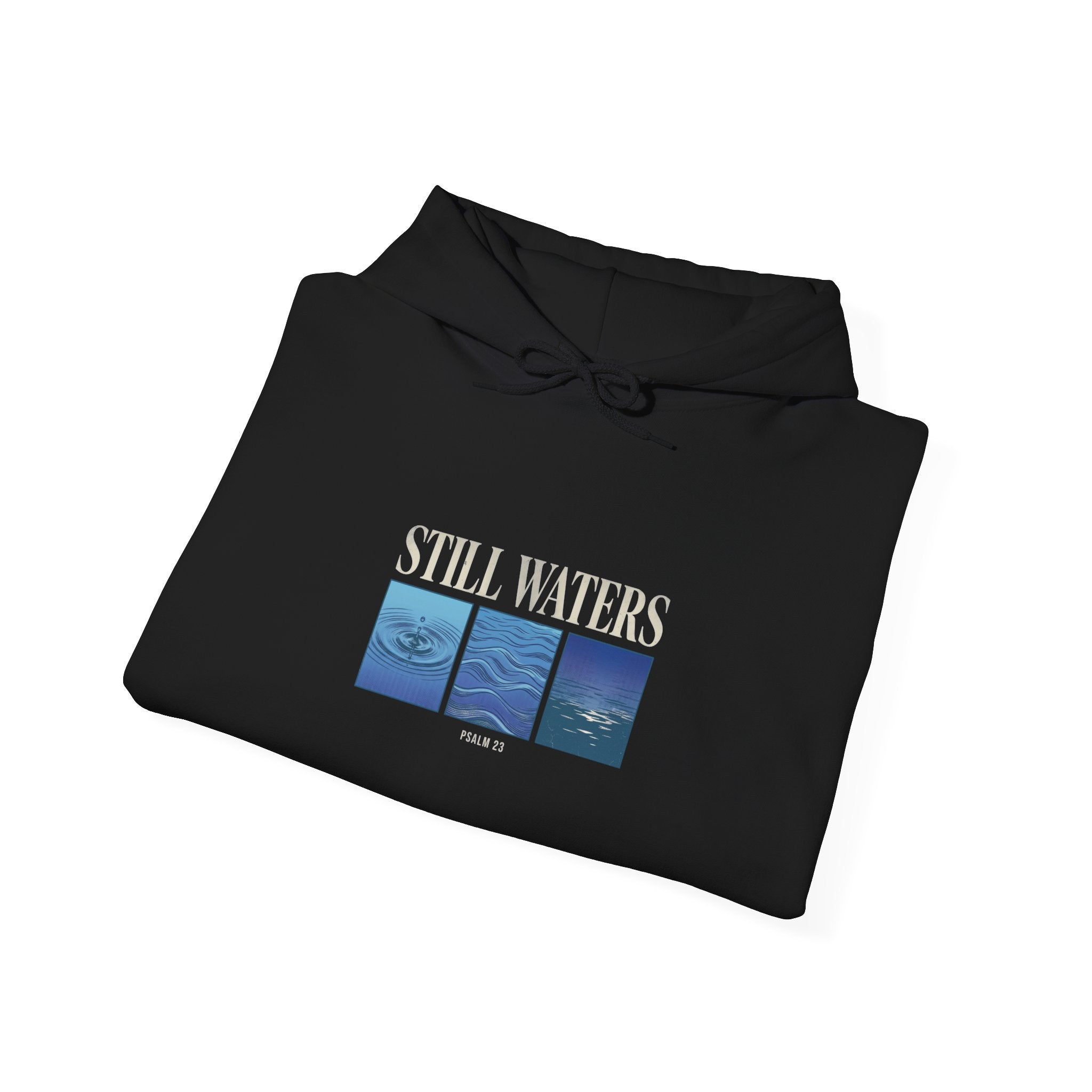 Still Waters Hoodie | Christian streetwear, vintage wash typography