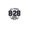 All Things 8:28 Sticker | Christian Streetwear, Athletic Arch Typography