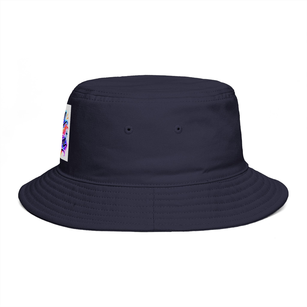 Bucket Hat — Colorful "All Out Vibes" Retro Script Patch
