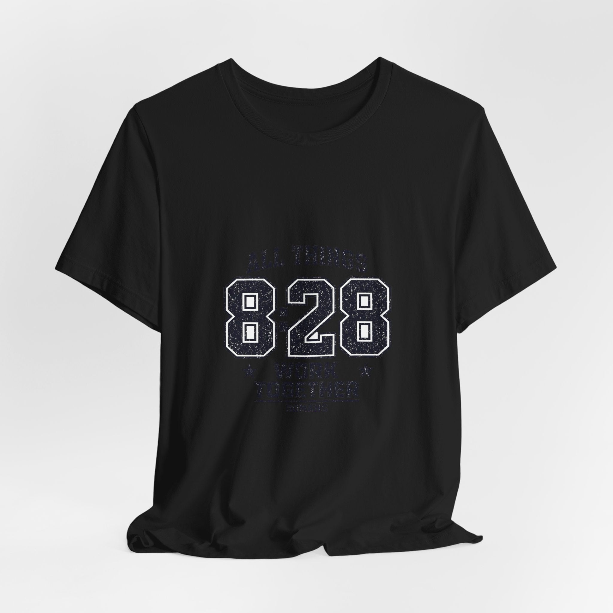 All Things 8:28 Verse Tee | Christian Streetwear, Athletic Arch Typography