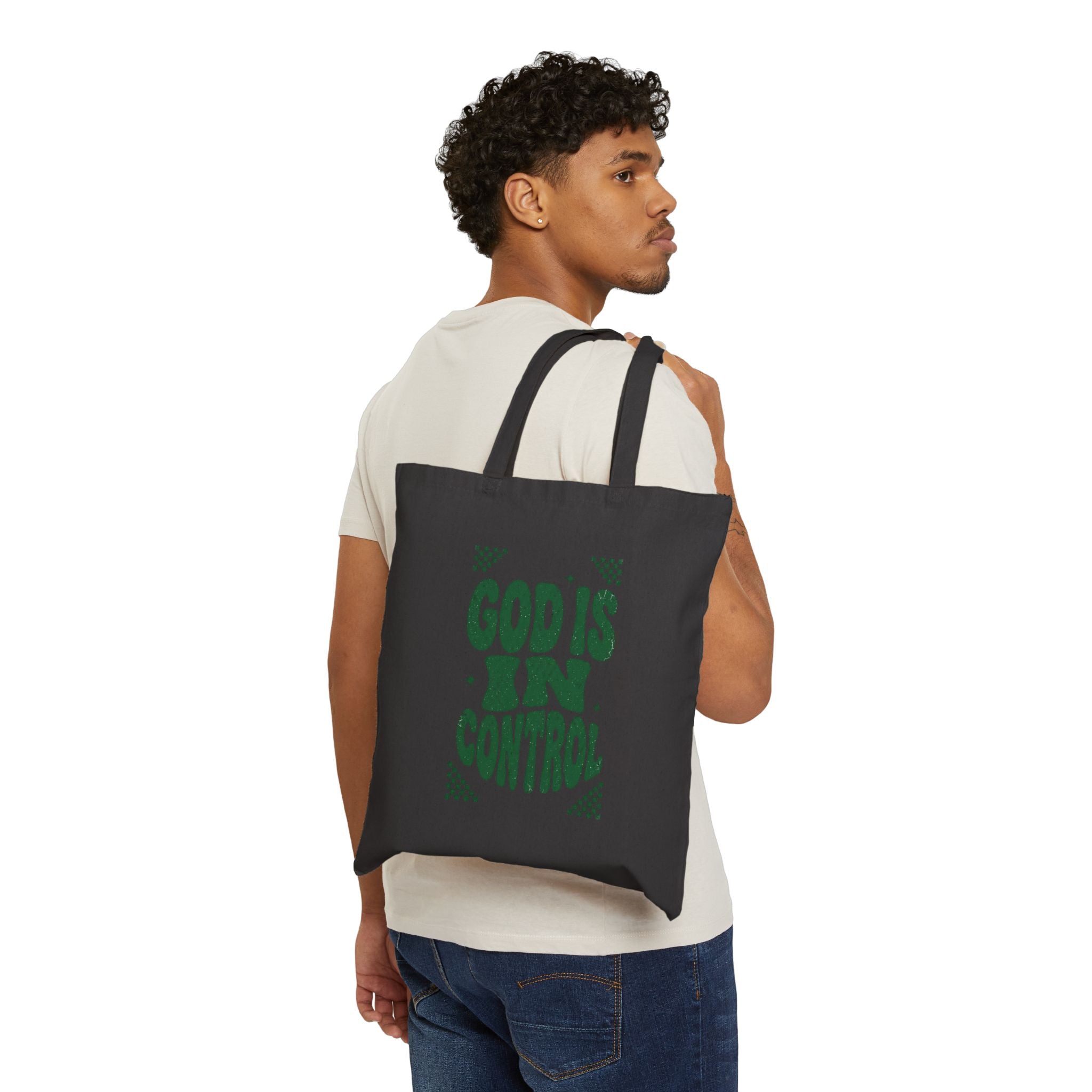 God Is In Control Tote | Christian Streetwear, Vintage-Groovy Typography