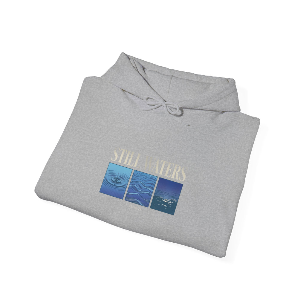Still Waters Hoodie | Christian streetwear, vintage wash typography