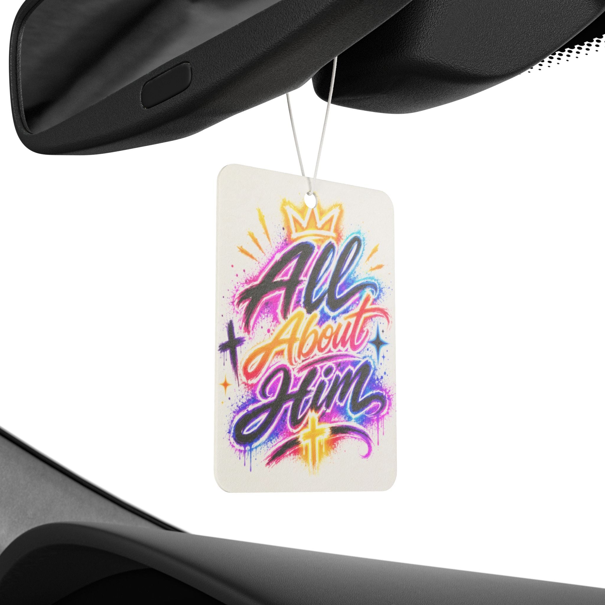 All About Him Car Air Freshener — Christian Graffiti Scented Ornament