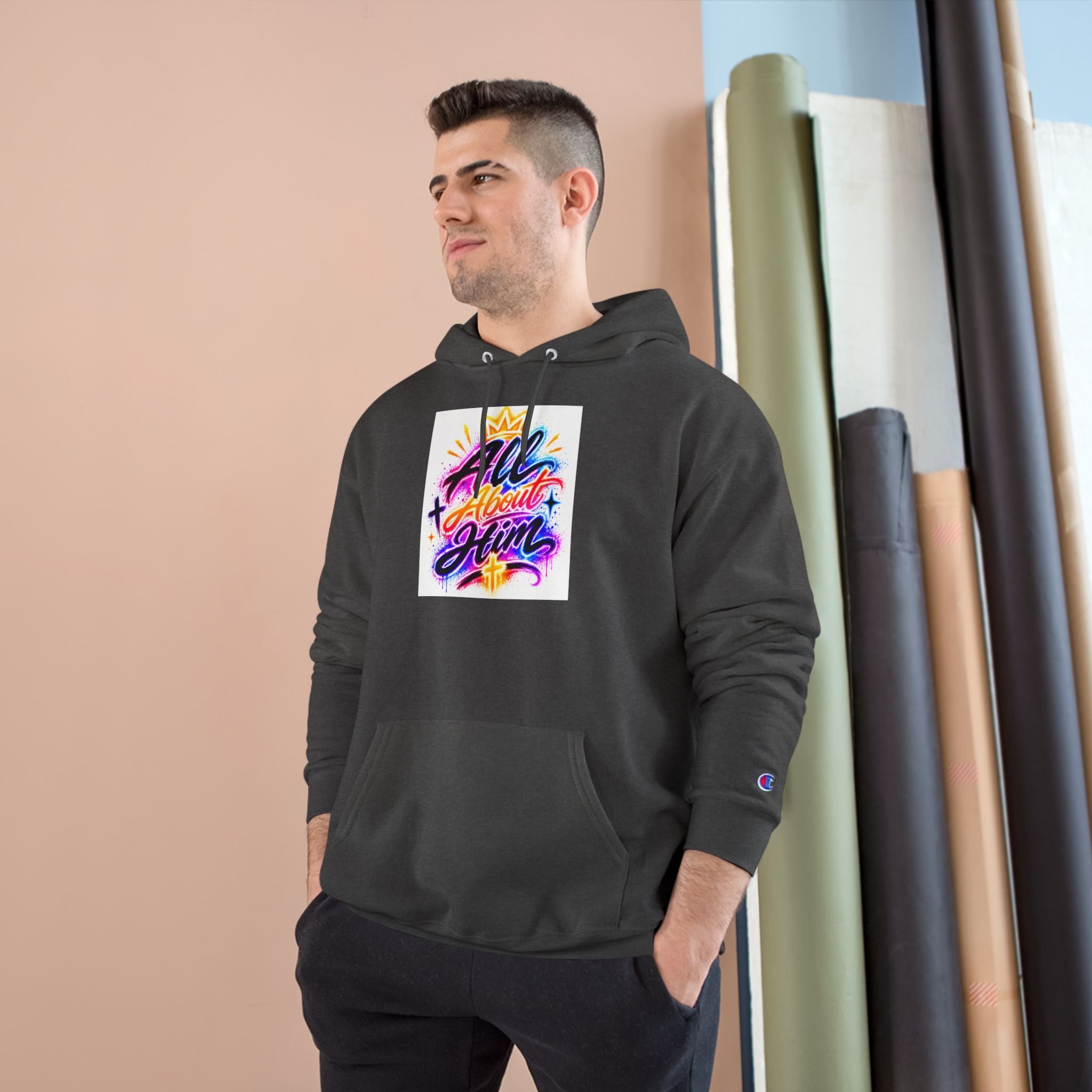 All About Him Hoodie — Christian Faith Graphic Hoodie