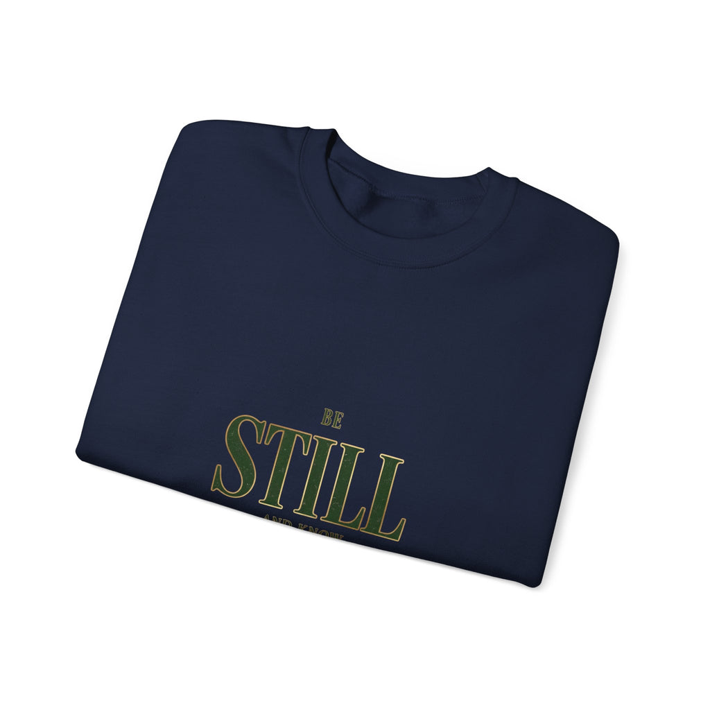 Be Still Scripture Crewneck Sweatshirt | Christian Streetwear, Vintage Wash