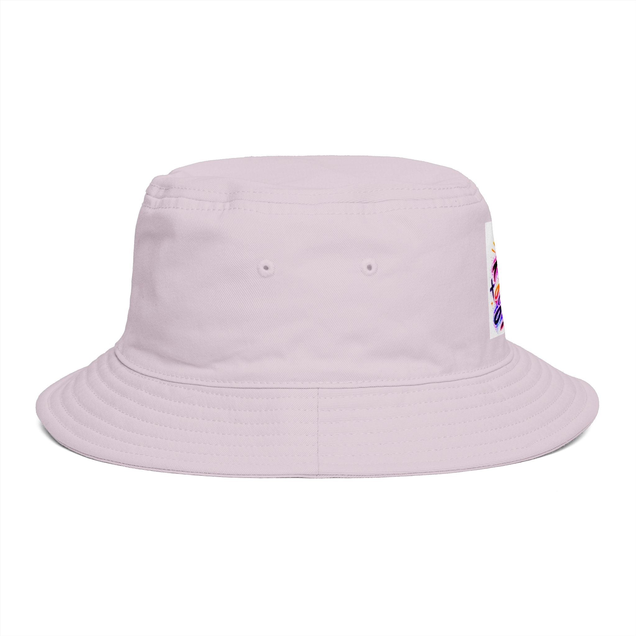 Bucket Hat — Colorful "All Out Vibes" Retro Script Patch