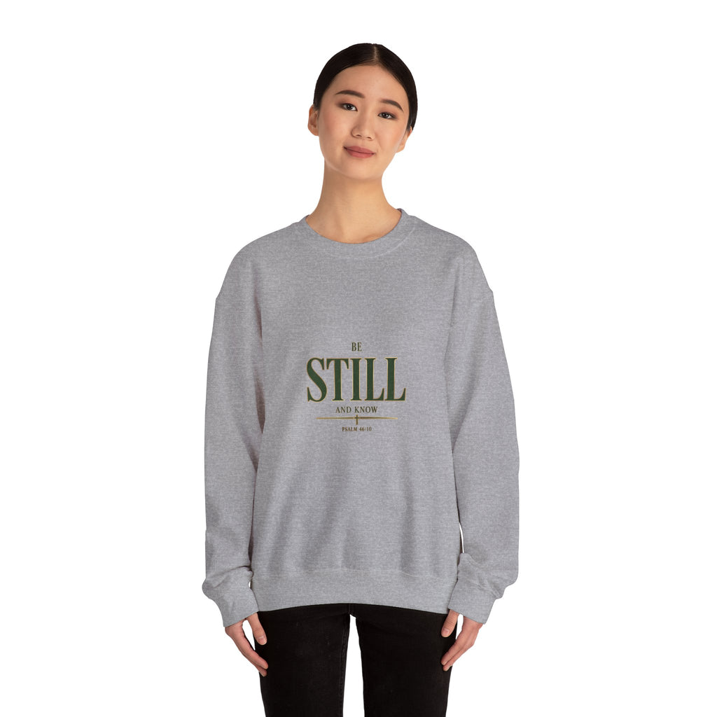 Be Still Scripture Crewneck Sweatshirt | Christian Streetwear, Vintage Wash