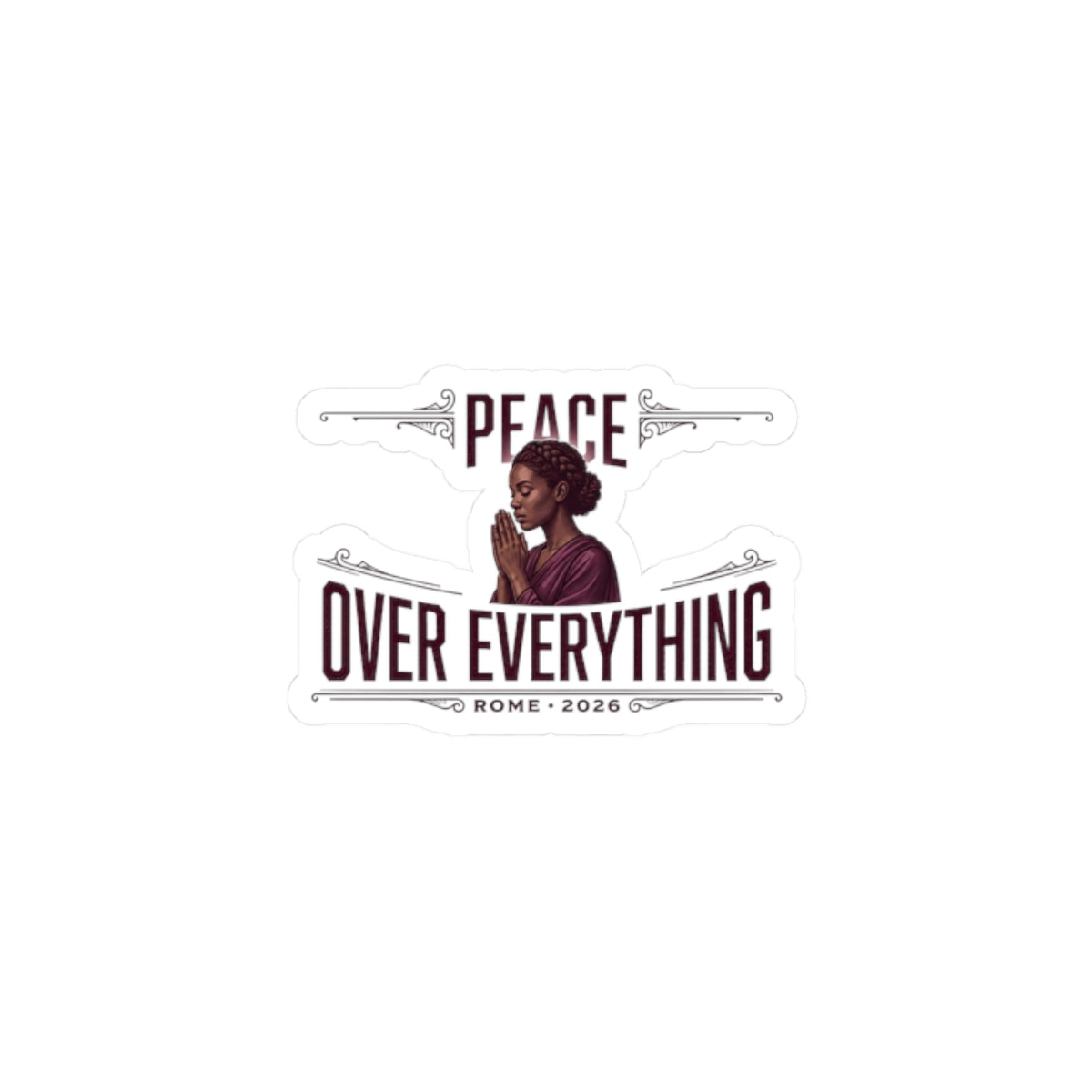 Peace Over Everything Kiss-Cut Stickers | Team Leo, Vatican-inspired Symbolism