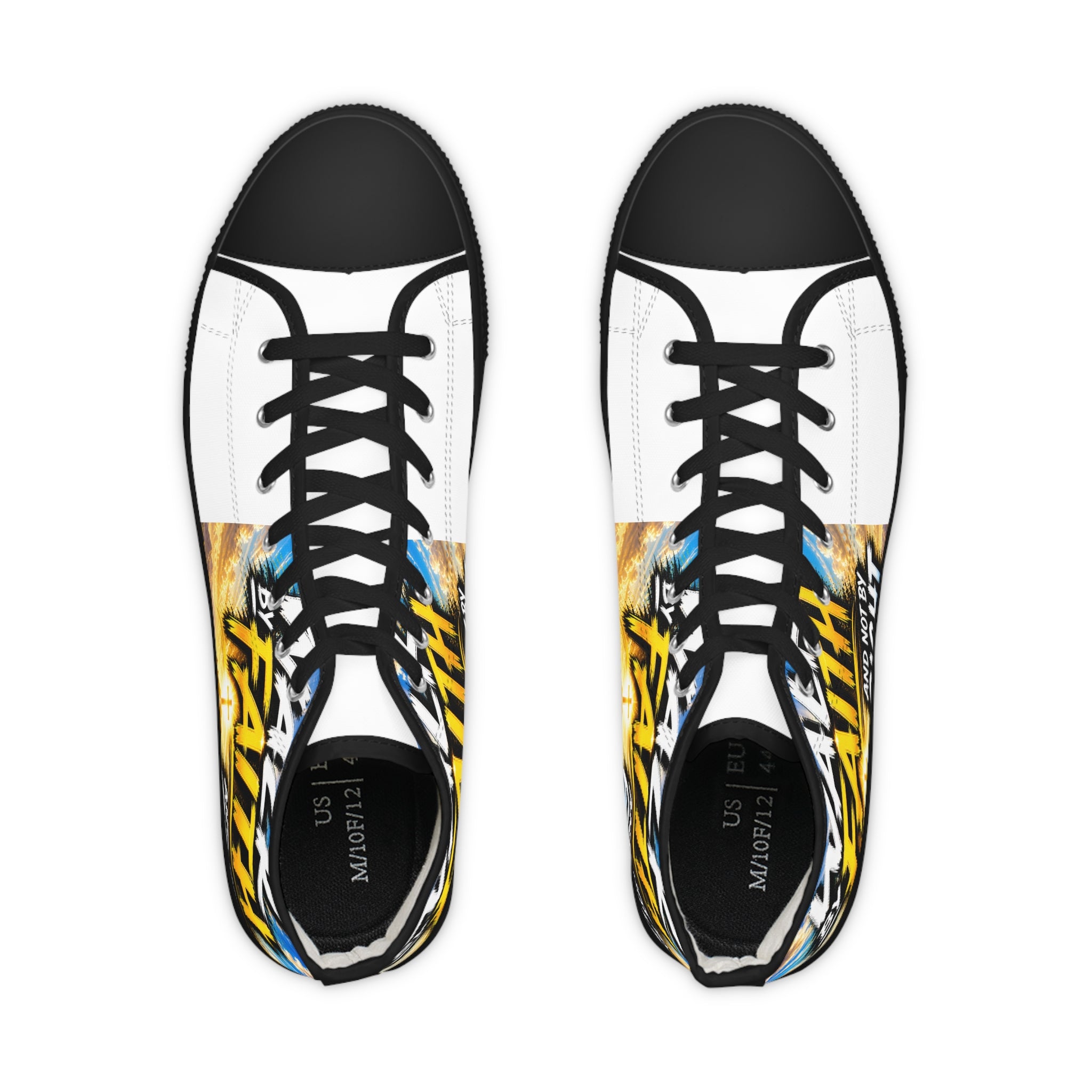 Faith Walk High-Top Sneakers — "Walk By Faith" Christian Graphic Shoes