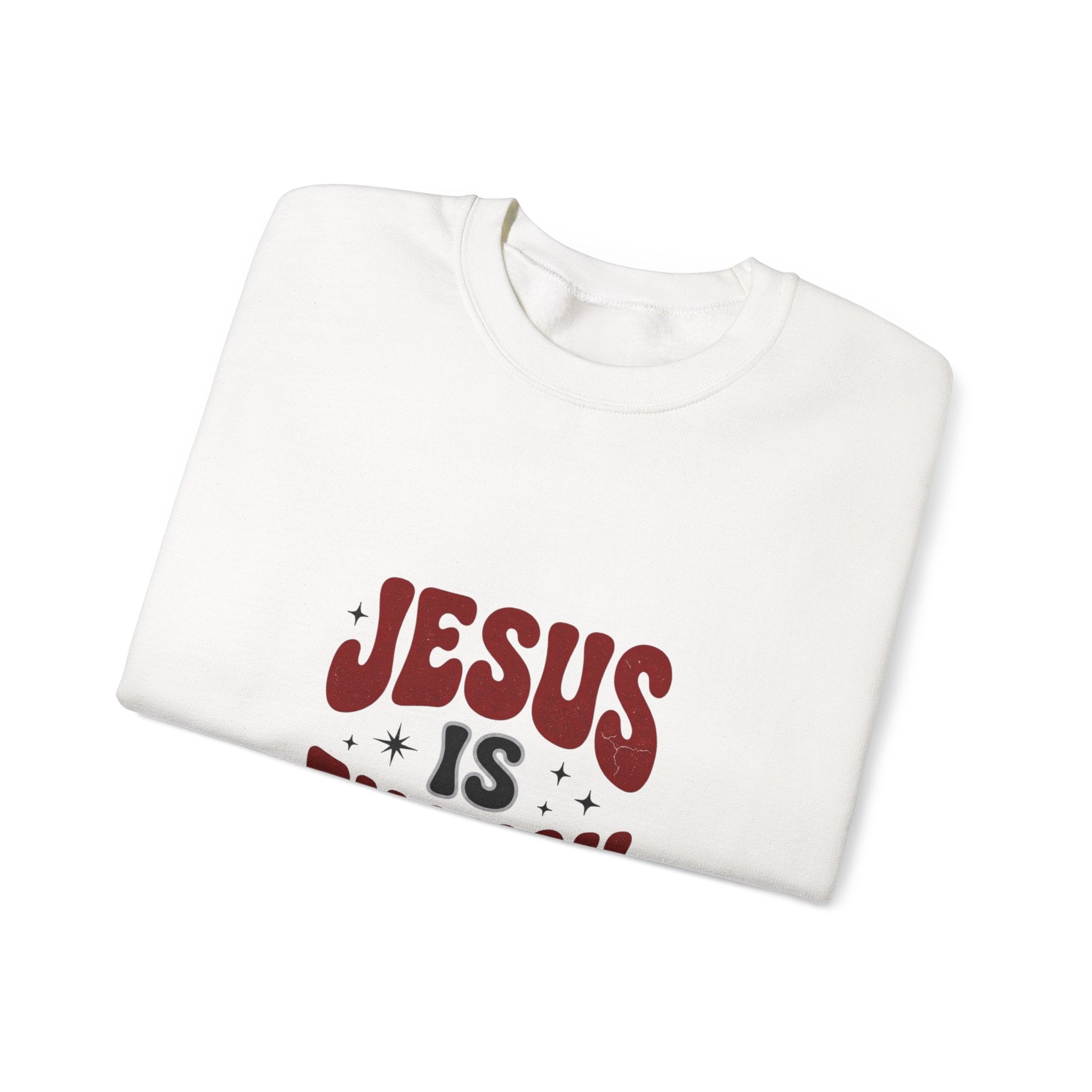 Jesus Is Enough Crewneck Sweatshirt | Christian Streetwear, Groovy Typography