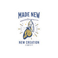 Made New Butterfly Sticker | Christian Streetwear, Script Arch Faith Decal