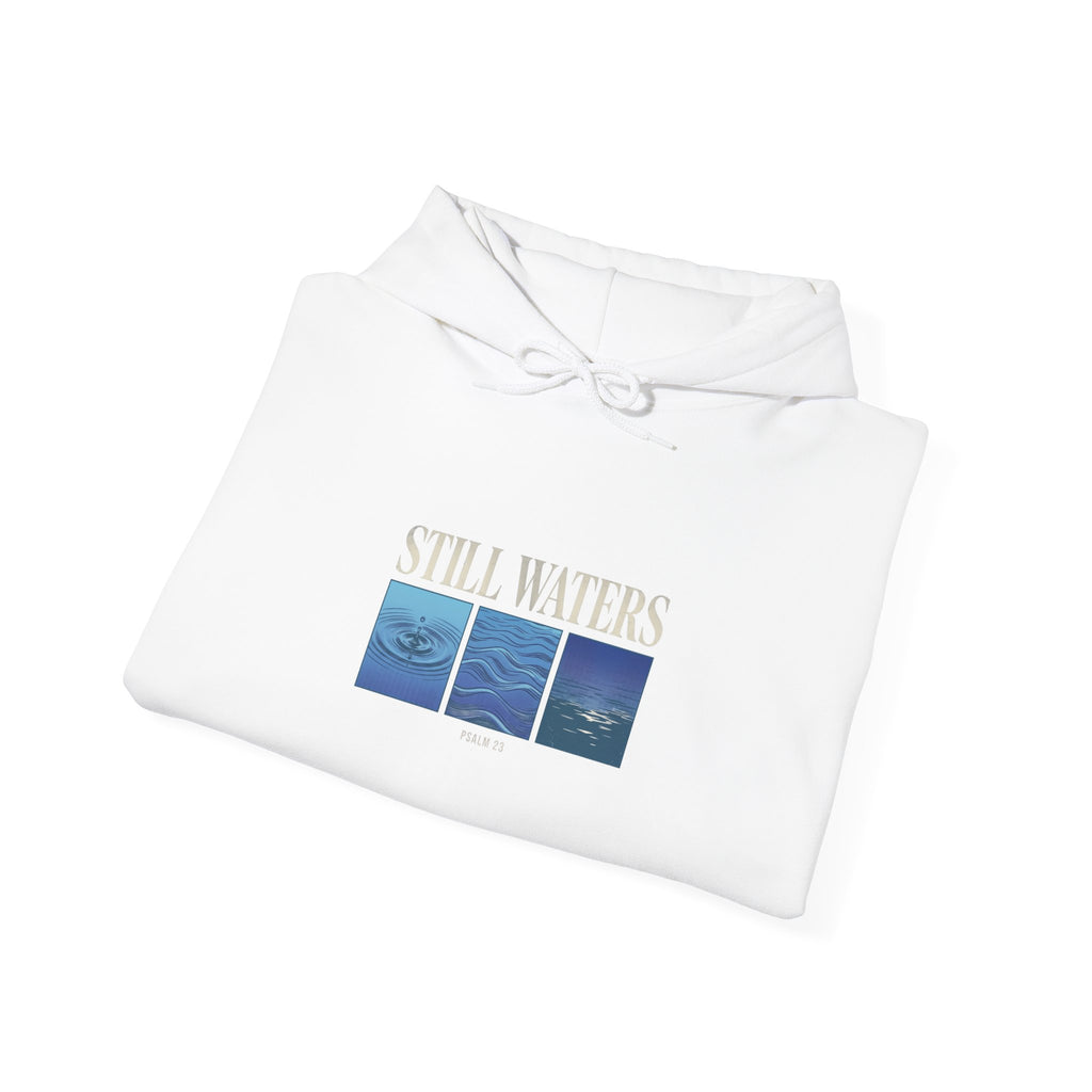 Still Waters Hoodie | Christian streetwear, vintage wash typography