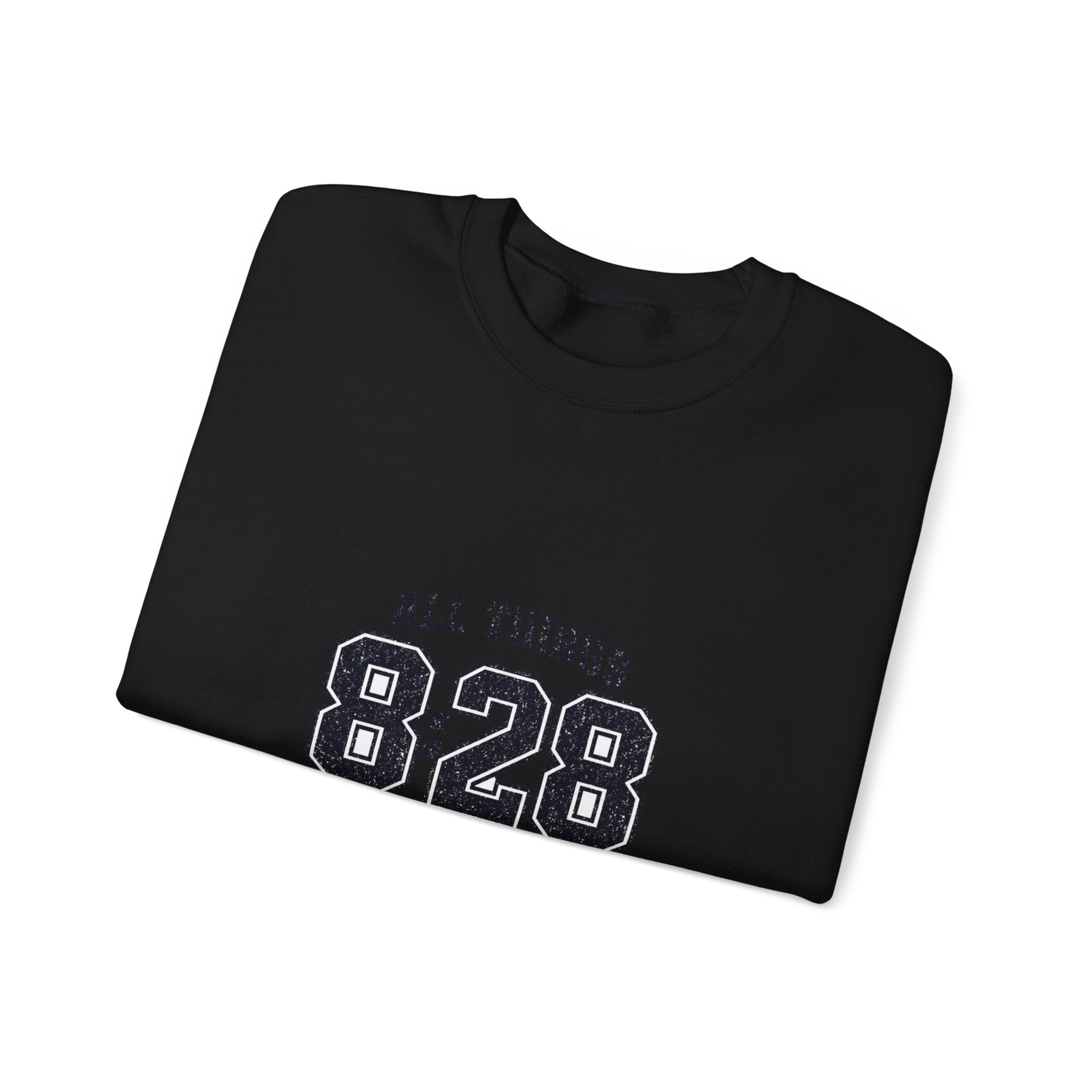 All Things 8:28 Crewneck Sweatshirt | Christian Streetwear, Athletic Arch Typography