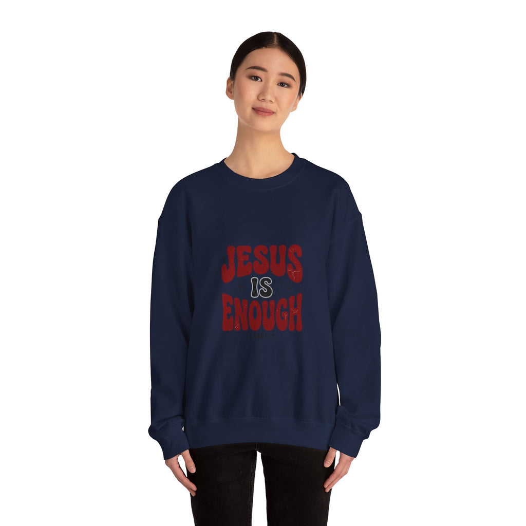 Jesus Is Enough Crewneck Sweatshirt | Christian Streetwear, Groovy Typography
