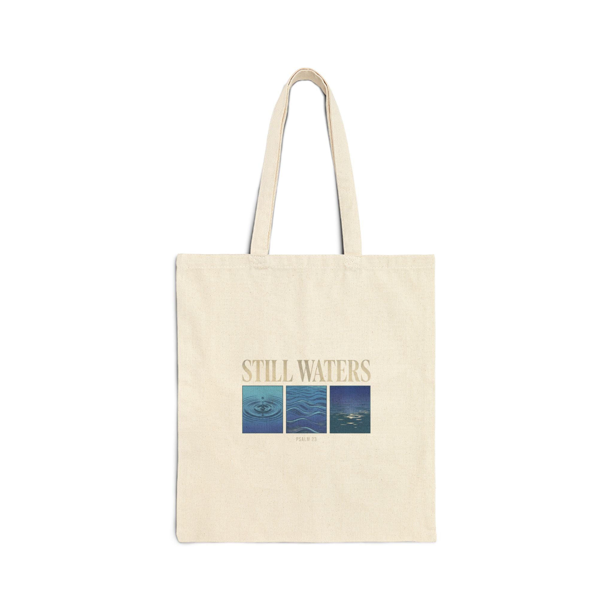 Still Waters Tote | Christian Streetwear, Groovy Script, Vintage-Wash Canvas