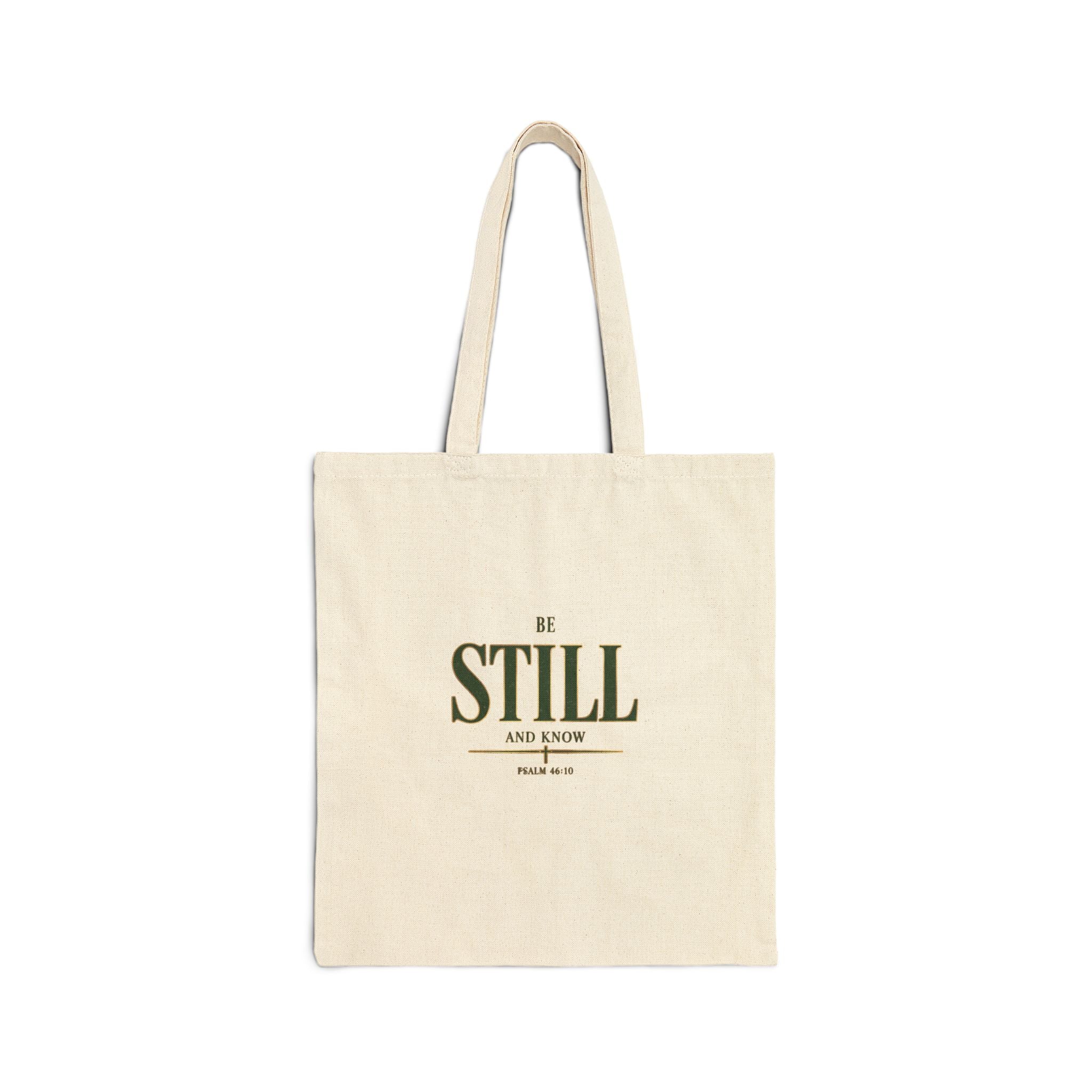 Be Still Scripture Tote | Christian Streetwear, Groovy Typography