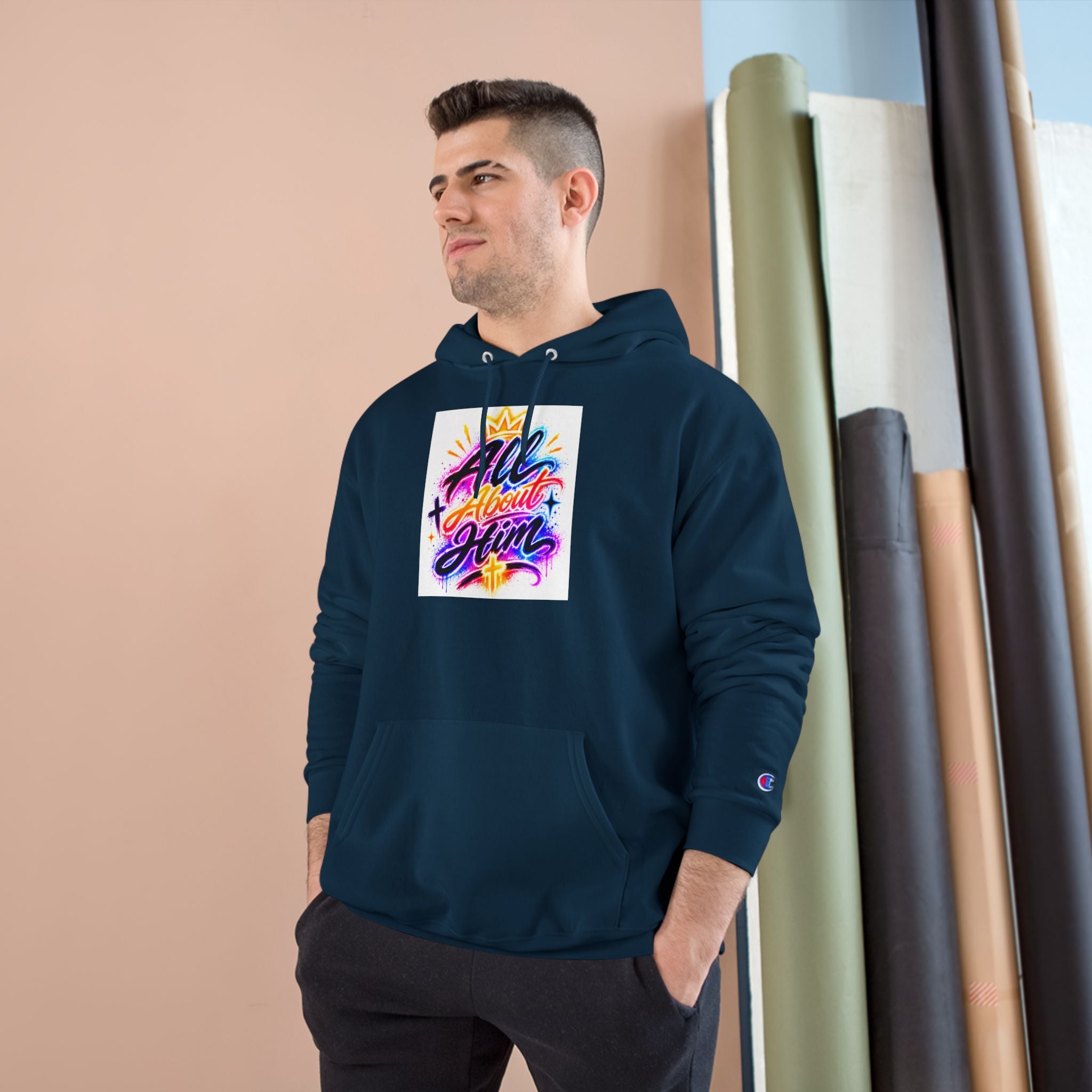 All About Him Hoodie — Christian Faith Graphic Hoodie