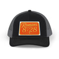 Romans 8:28 Patch Trucker Cap — Inspirational Christian Snapback