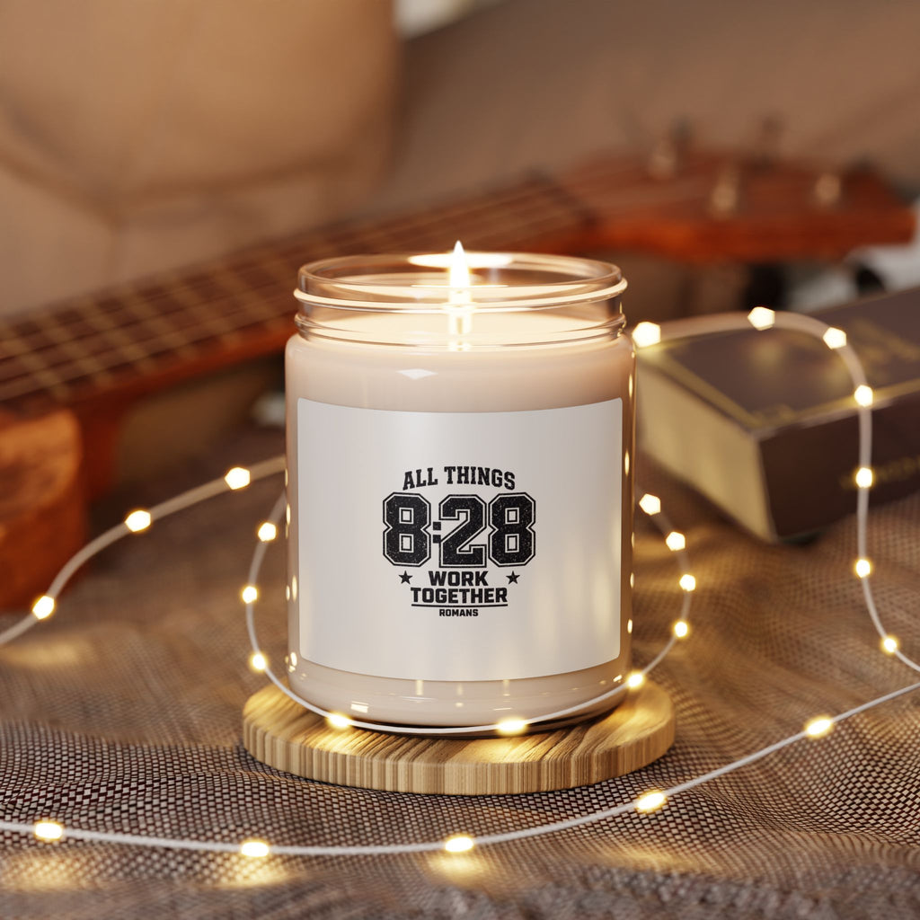 All Things 8:28 Verse Jar Candle | Christian Streetwear, Athletic Arch Typography