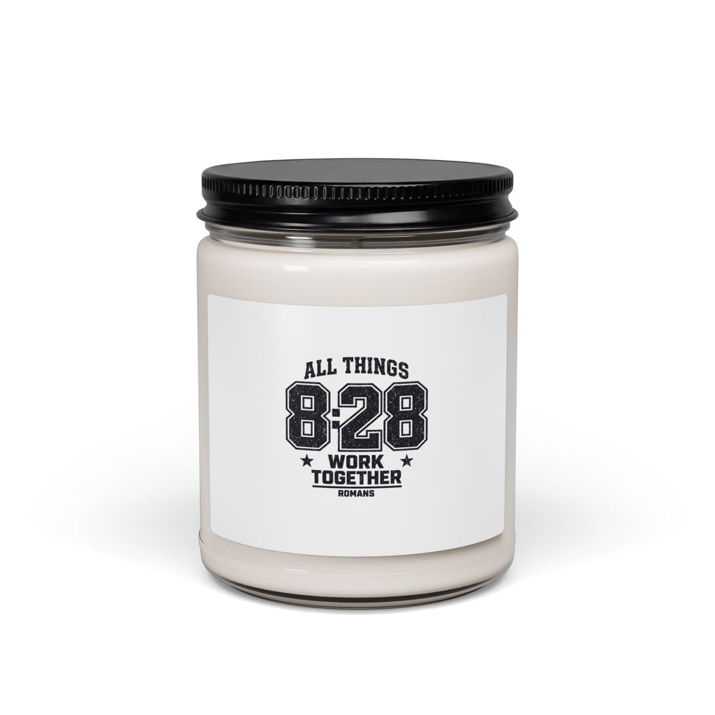 All Things 8:28 Verse Jar Candle | Christian Streetwear, Athletic Arch Typography