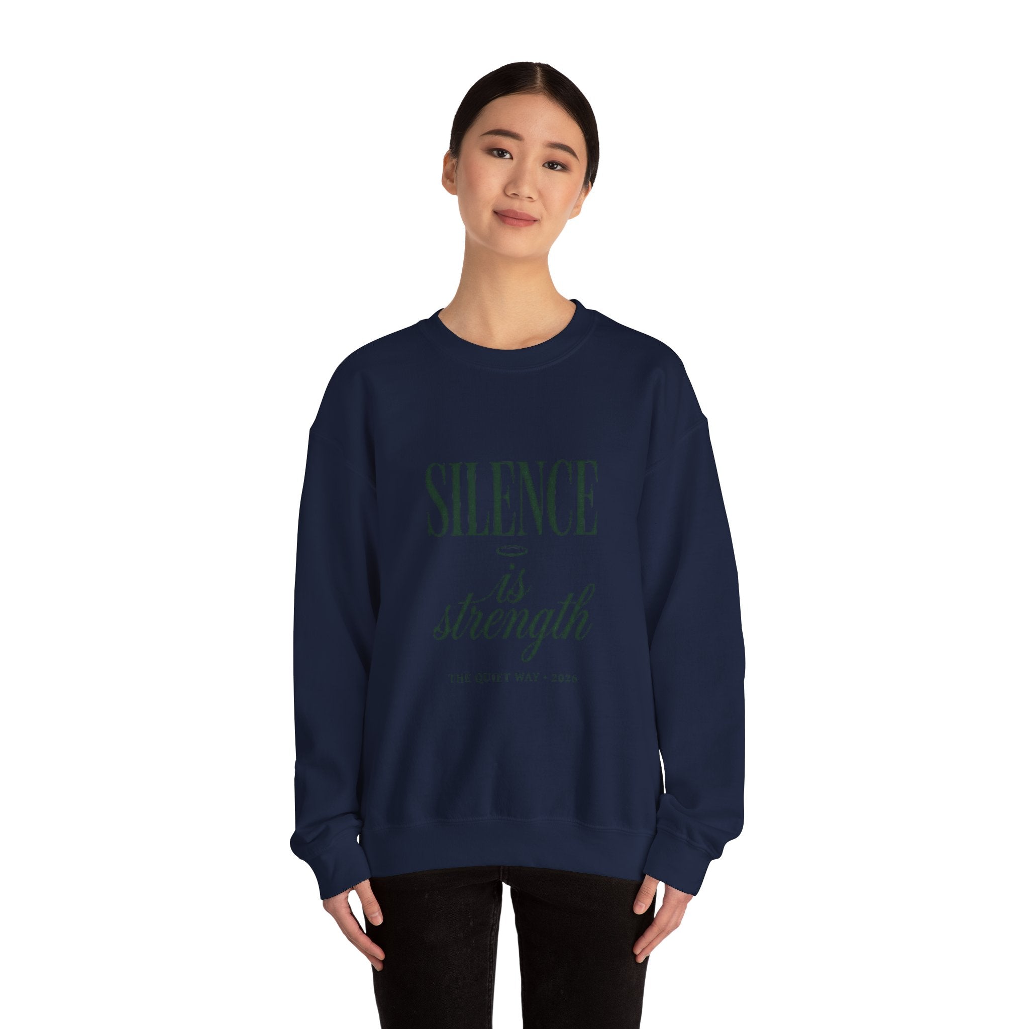 Silence Is Strength Crewneck Sweatshirt | Pope-Statement, Quiet Power