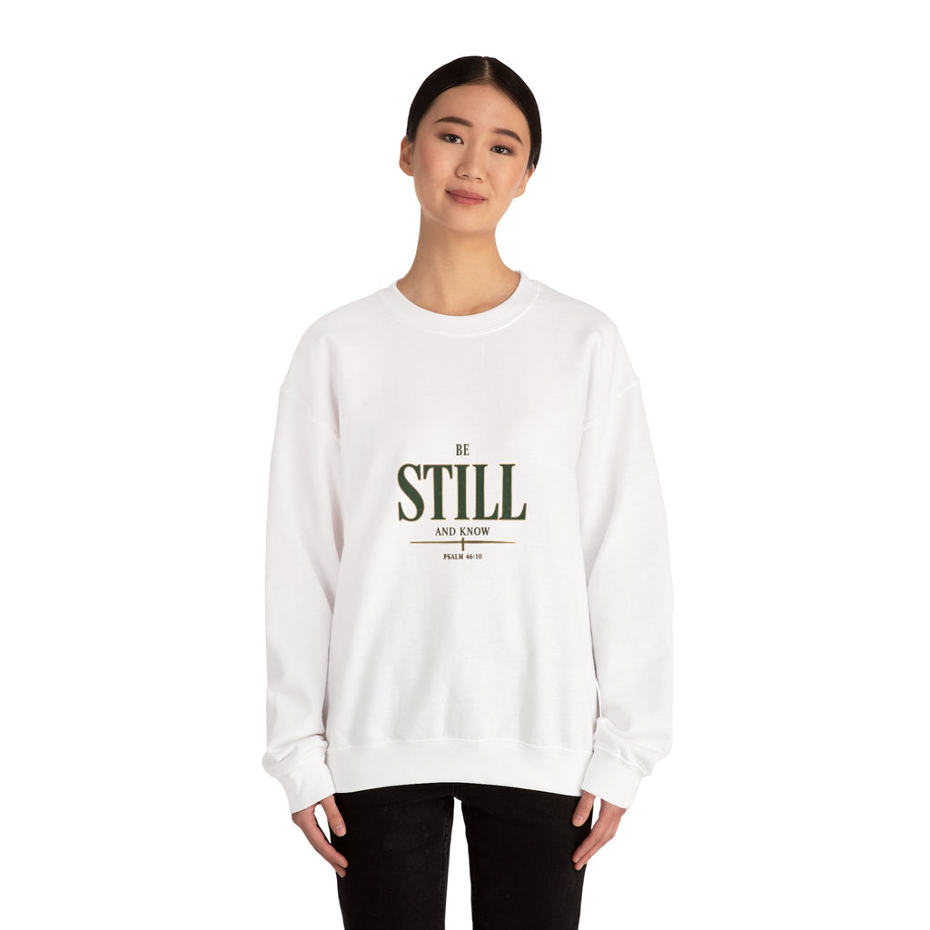 Be Still Scripture Crewneck Sweatshirt | Christian Streetwear, Vintage Wash