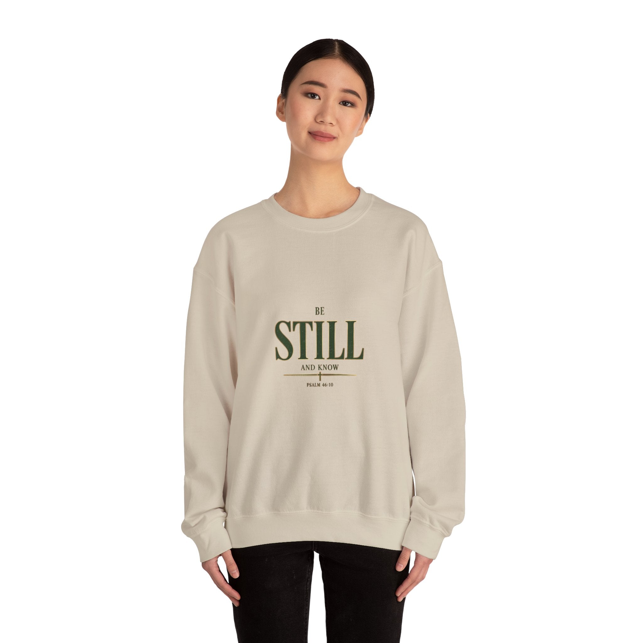 Be Still Scripture Crewneck Sweatshirt | Christian Streetwear, Vintage Wash