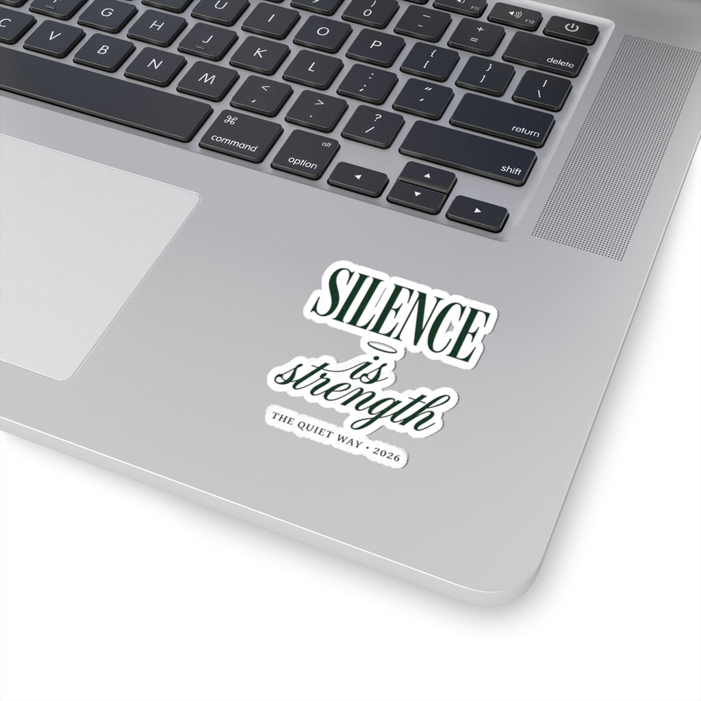 Silence Is Strength sticker | Pope‑coded minimalism, devotional typography