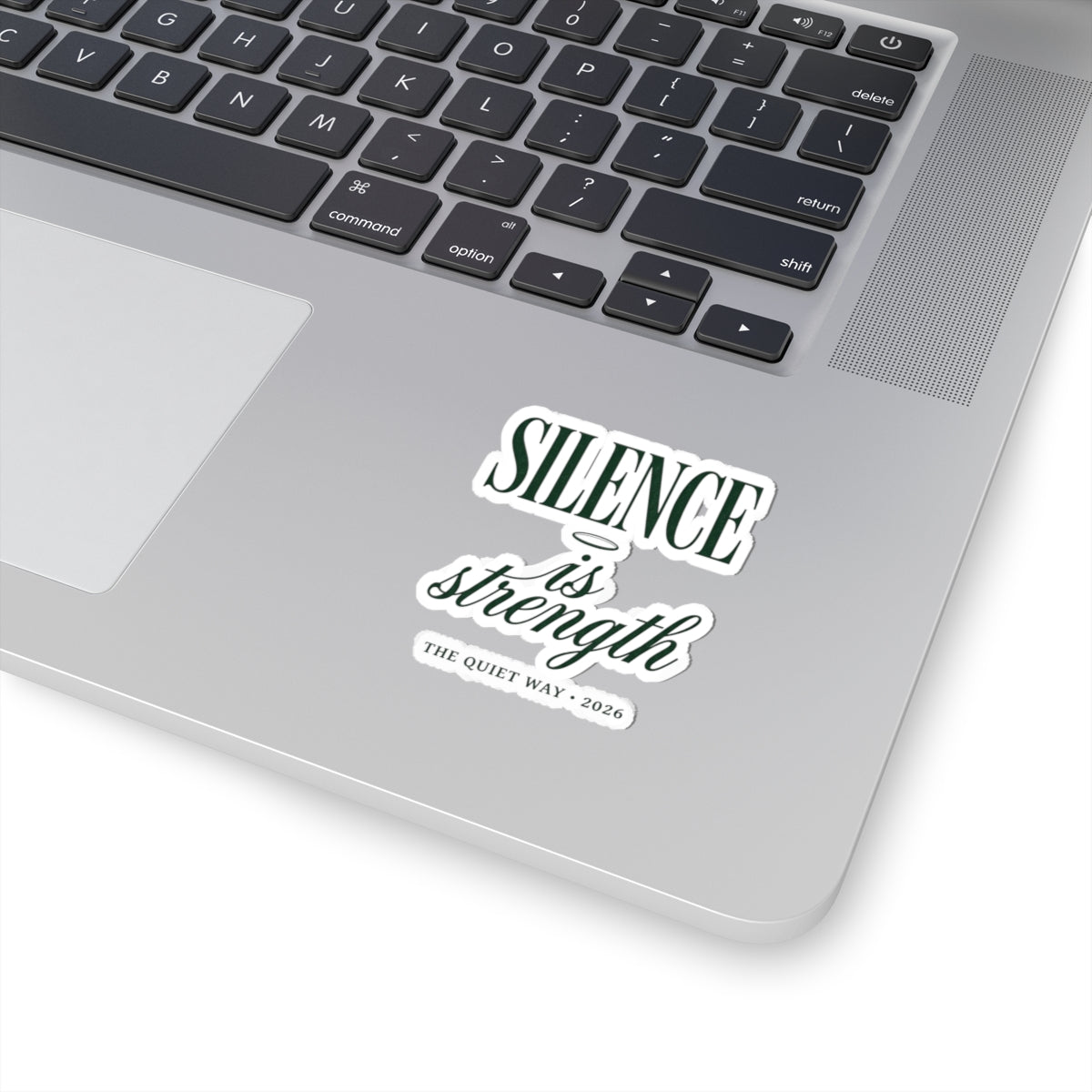 Silence Is Strength sticker | Pope‑coded minimalism, devotional typography