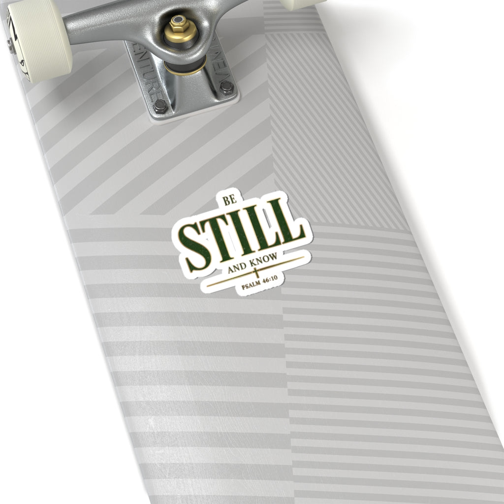 Be Still Psalm 46:10 Sticker | Christian Streetwear, Groovy Serif Script