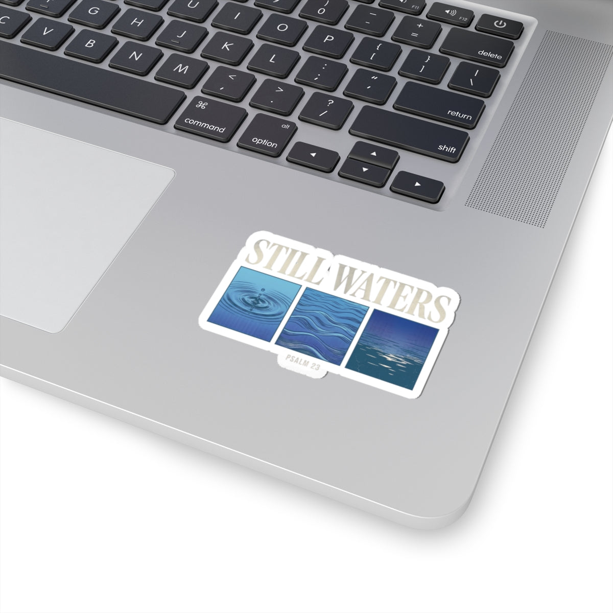 Still Waters Sticker | Christian Streetwear, Psalm 23 faith decal