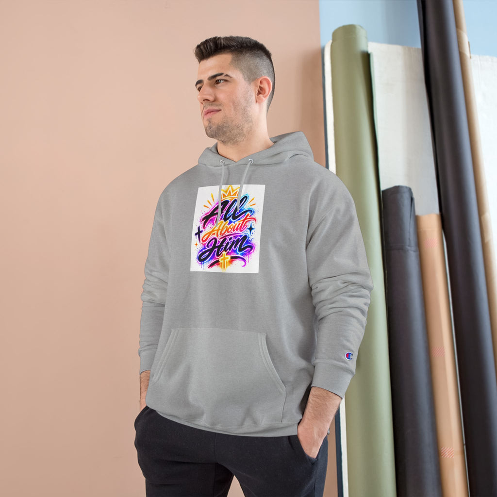 All About Him Hoodie — Christian Faith Graphic Hoodie