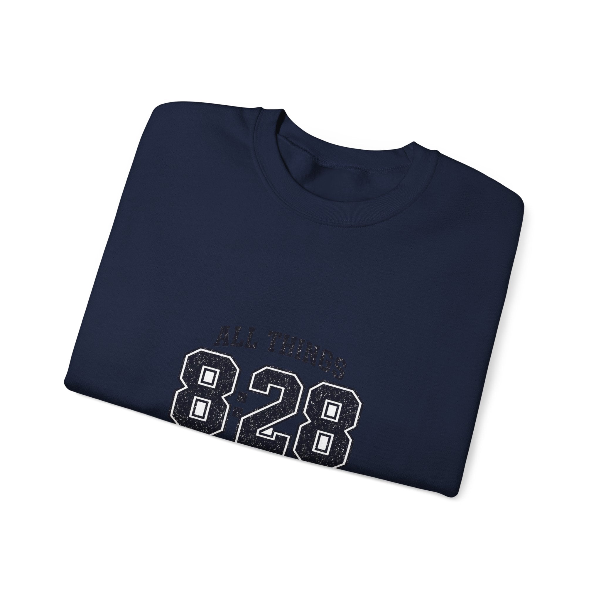 All Things 8:28 Crewneck Sweatshirt | Christian Streetwear, Athletic Arch Typography